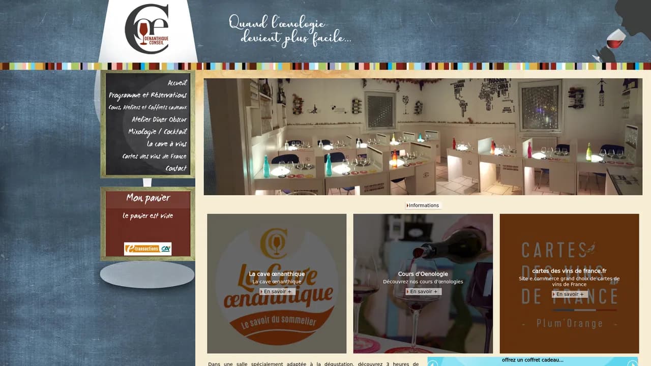 Screenshot de Oenanthique Conseil - atelier de dégustation de vin et de mixologie