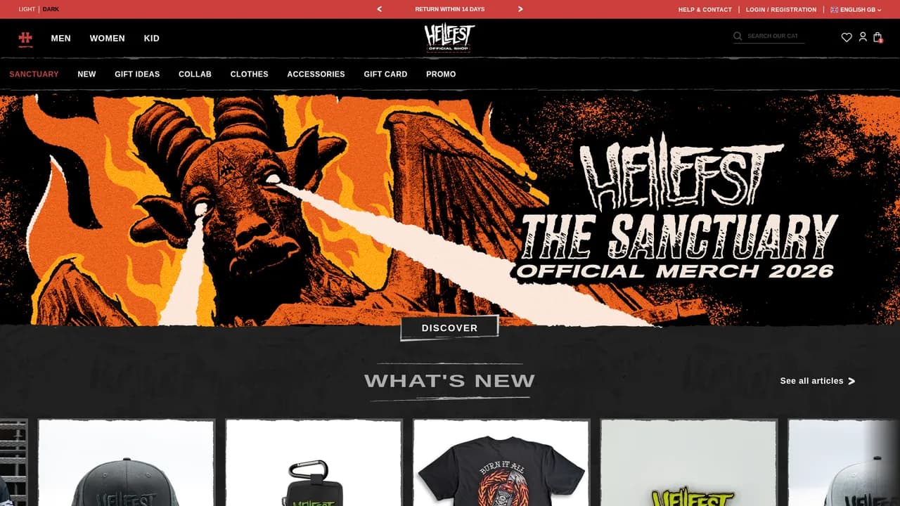 Screenshot de Official Hellfest Merchandising