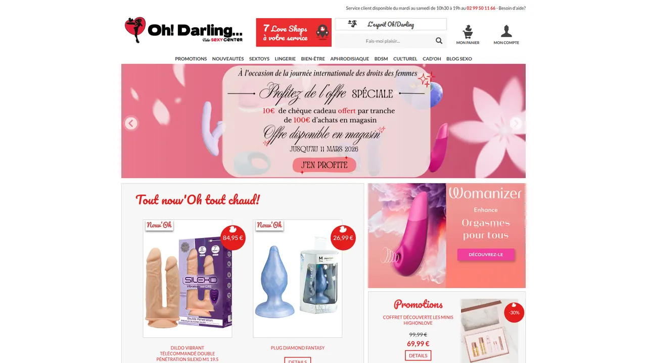 Aperçu du site Oh! Darling