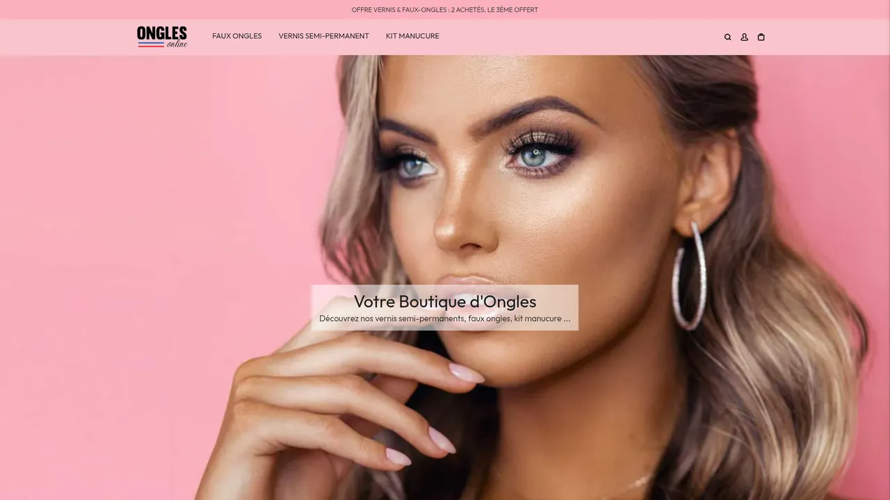 Aperçu du site OnglesOnline boutique en ligne