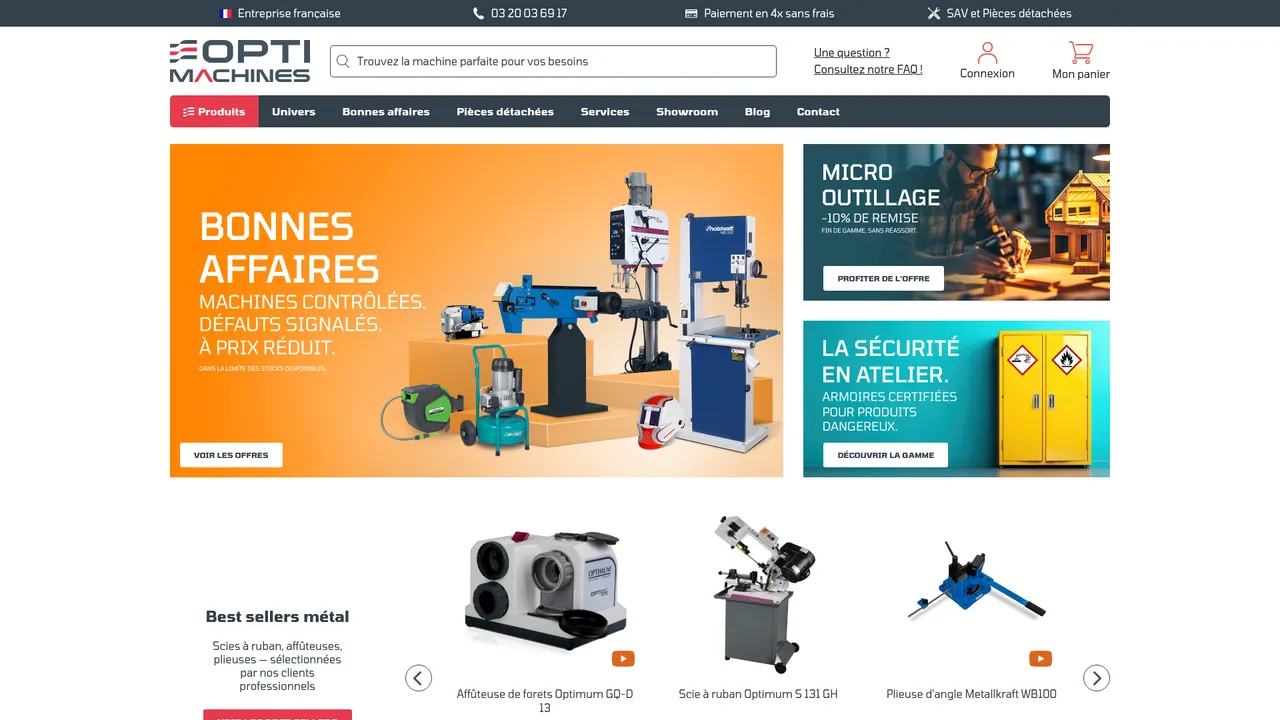 Screenshot de Opti-machines : machine-outil