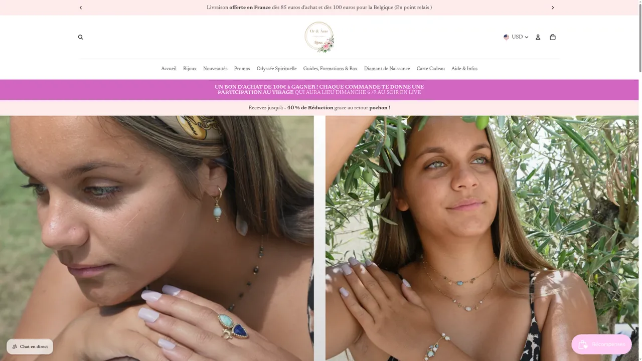 Screenshot de Or et Âme Bijoux