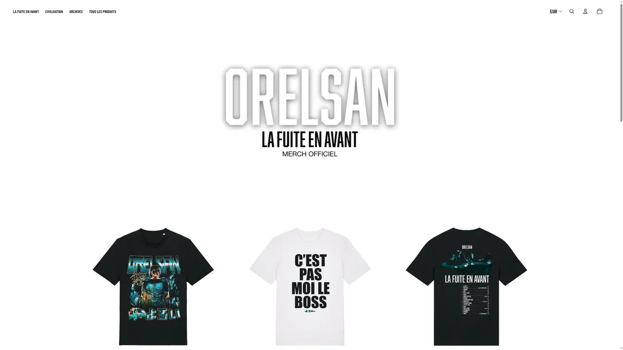 Aperçu du site orelsanmerch.com
