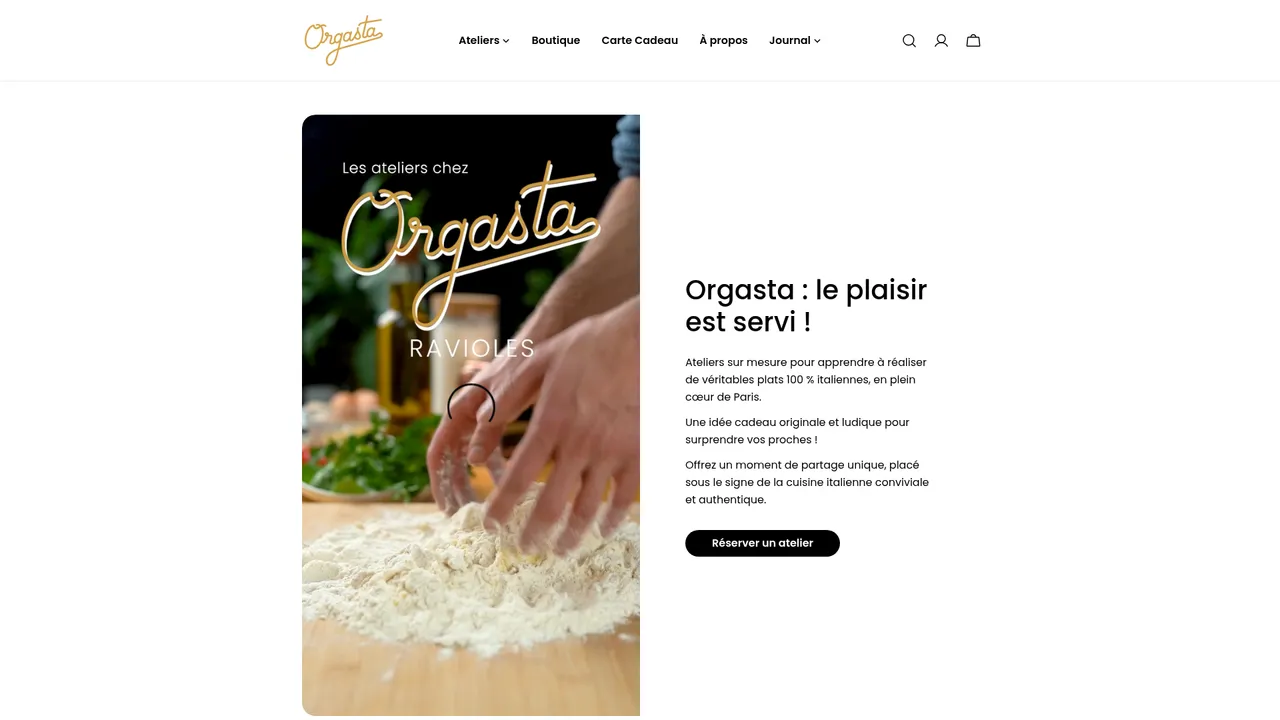 Aperçu du site Orgasta