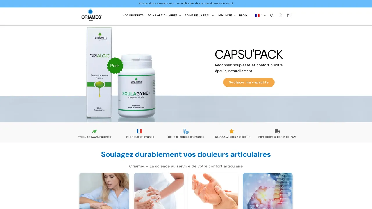 Screenshot de Oriâmes, la santé au naturel