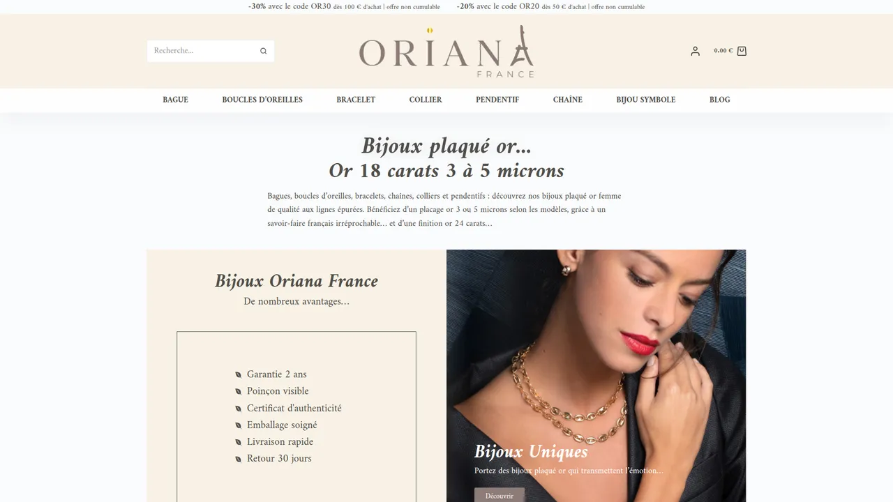 Aperçu du site Oriana France