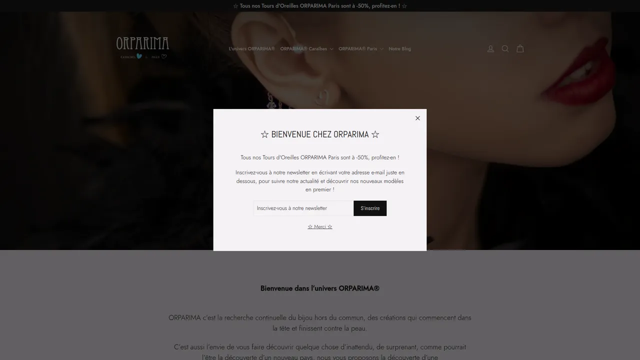 Aperçu du site Orparima Paris