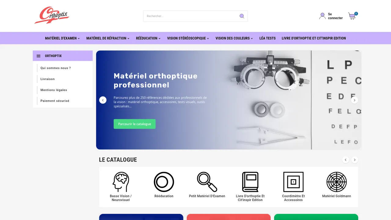 Aperçu du site ORTHOPTIX