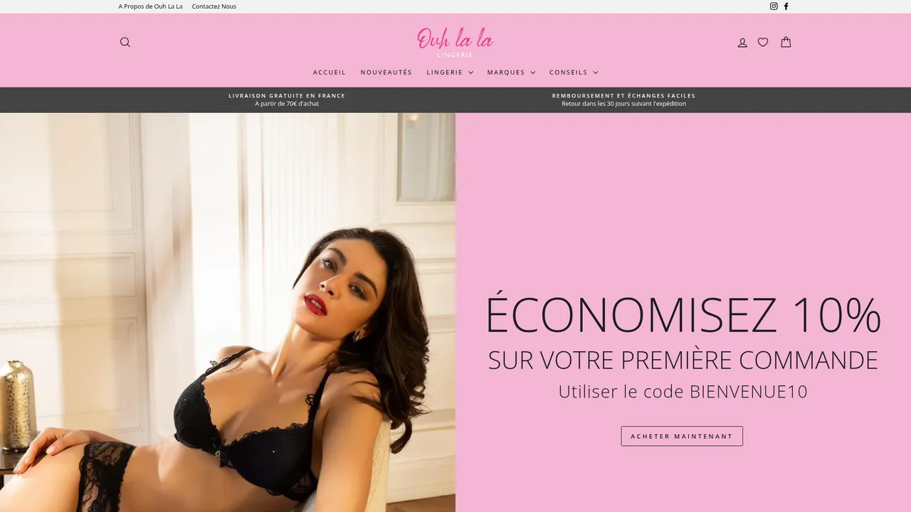 Aperçu du site Ouh La La France