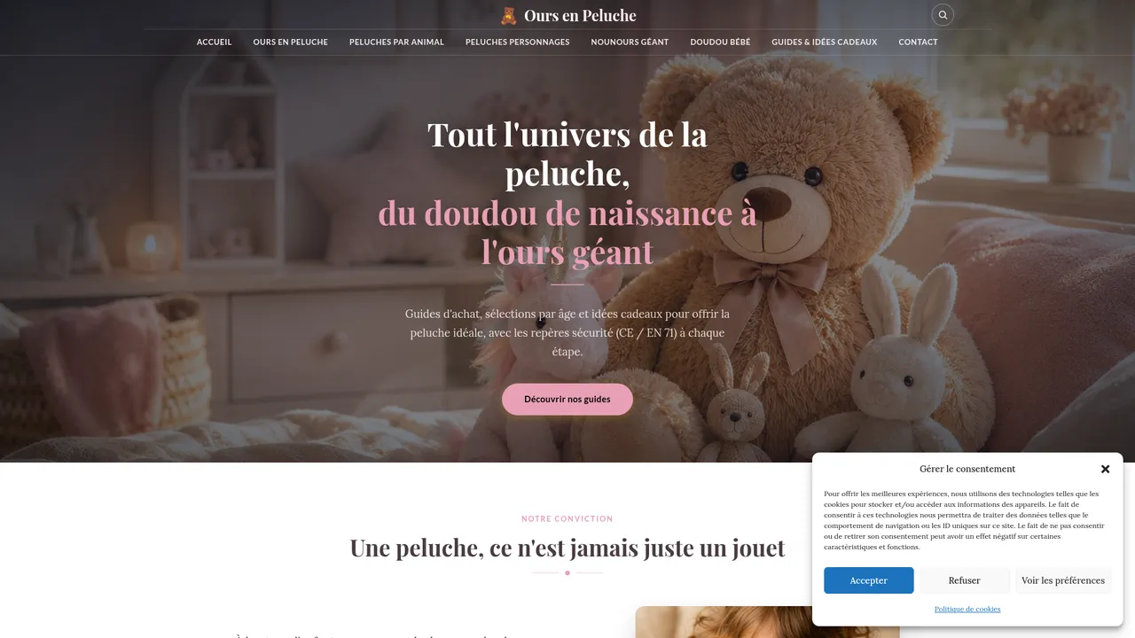 Aperçu du site Ours-en-Peluche.fr