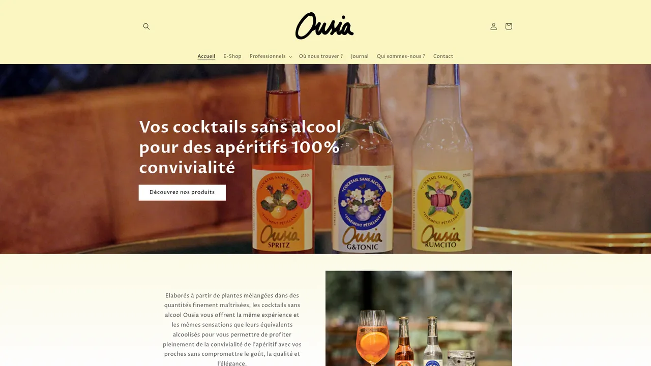Screenshot de ousiadrinks.com