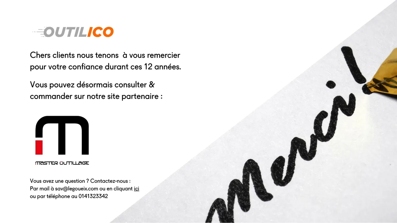 Aperçu du site Outilico, le site de l'outillage et quincaillerie