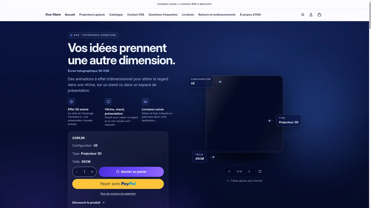 Screenshot de ovastorex.store