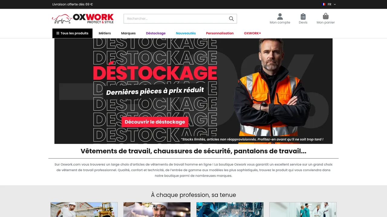 Aperçu du site Oxwork