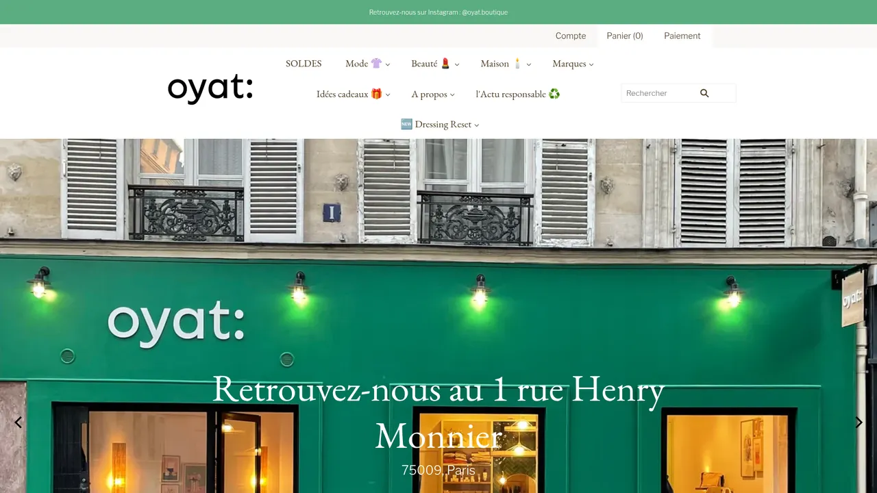 Aperçu du site oyatboutique