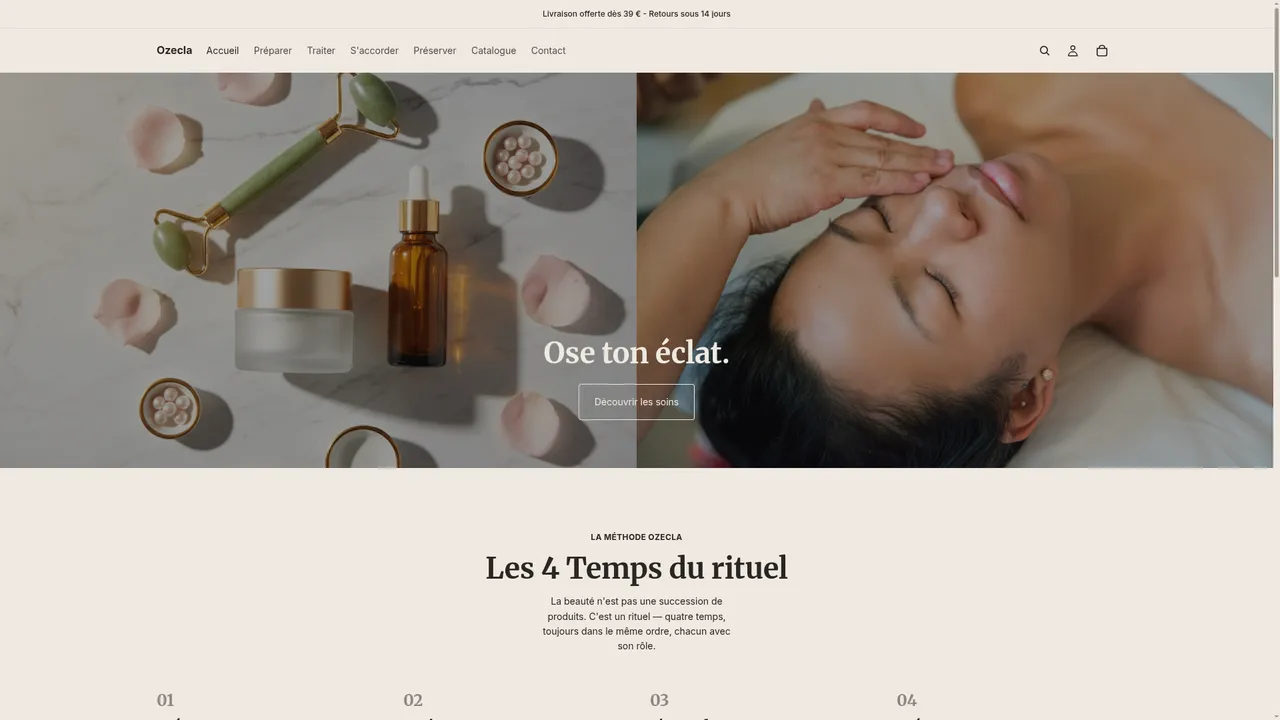 Screenshot de ozecla.com