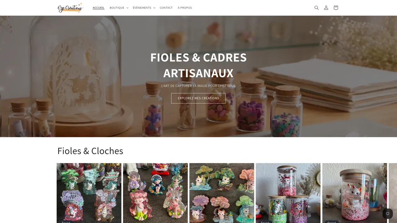 Screenshot de ozecreations.com