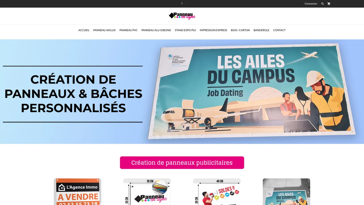 Aperçu du site Panneau-En-Ligne - fabricant de panneau publicitaire en ligne