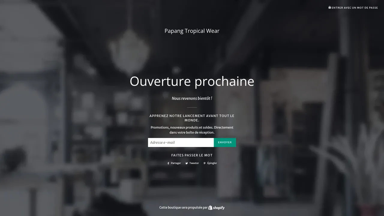 Aperçu du site Papang Tropical Wear