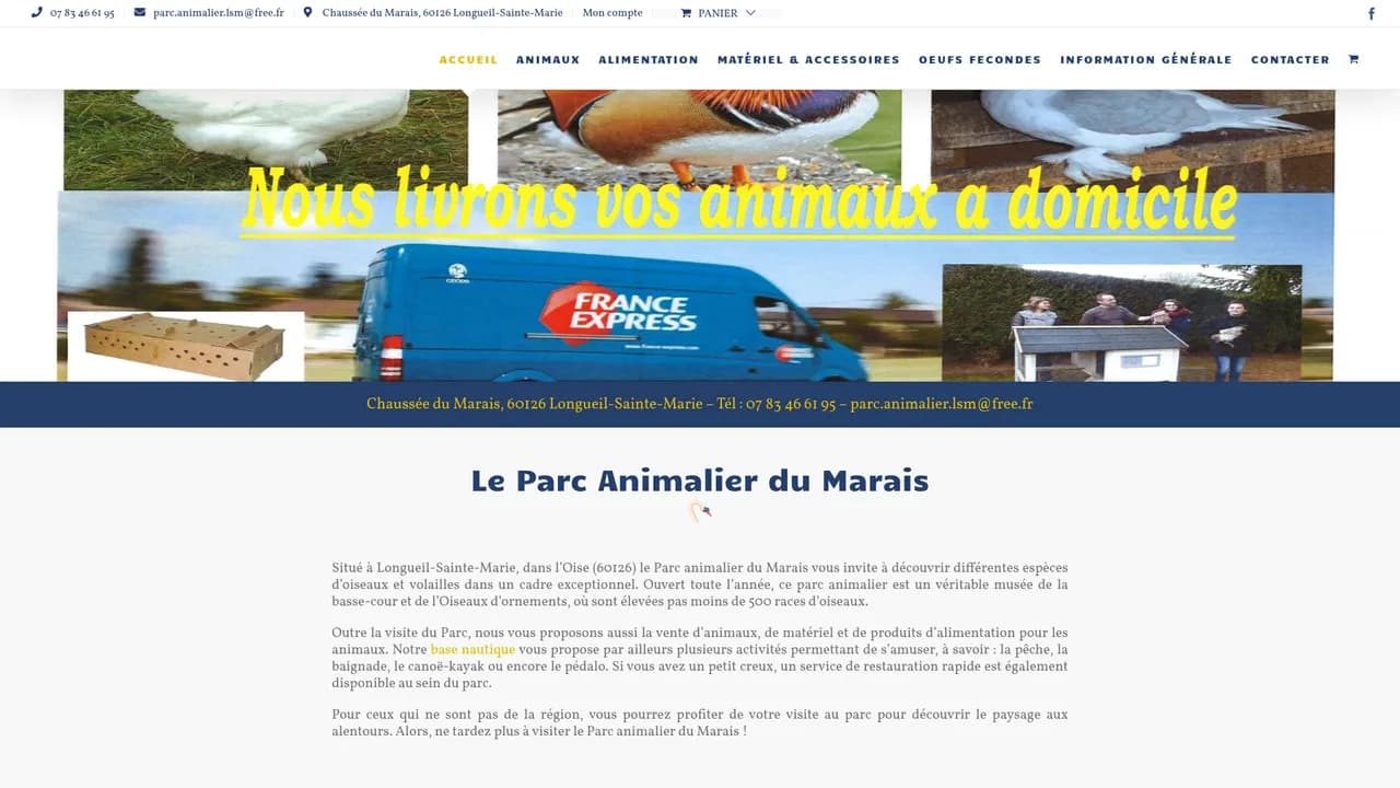 Screenshot de parcanimalierdumarais.fr