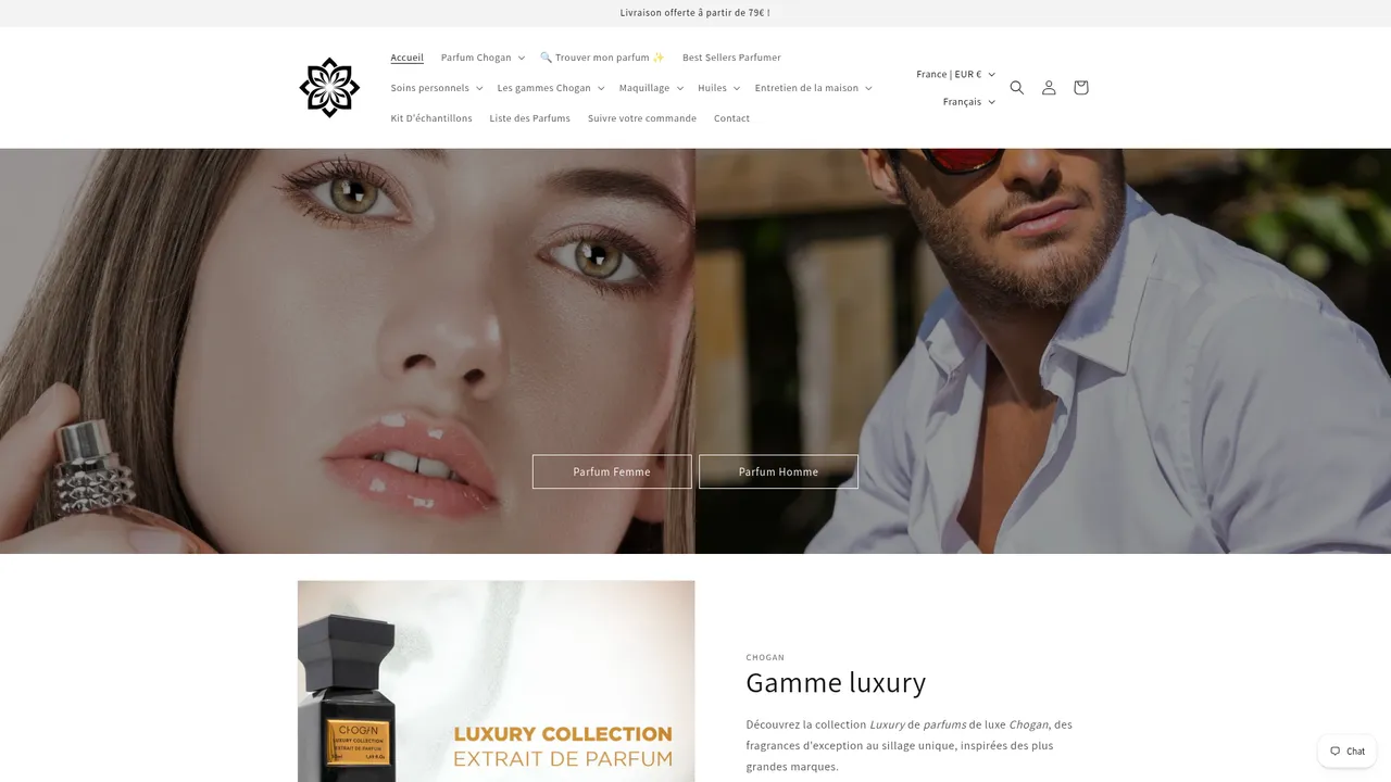 Aperçu du site Parfum Chogan