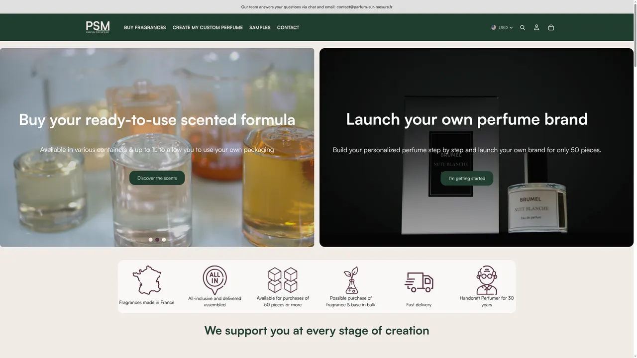 Screenshot de Parfum sur mesure