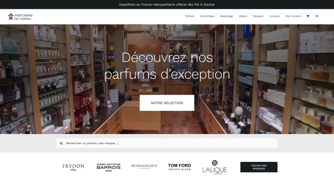 Aperçu du site Parfumerie de l’opéra