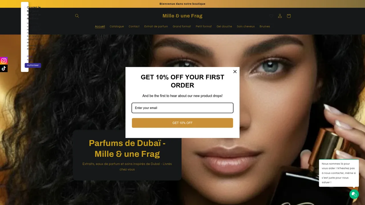 Screenshot de Parfums de Dubaï | Mille & une Frag — Livraison offerte dès 75€