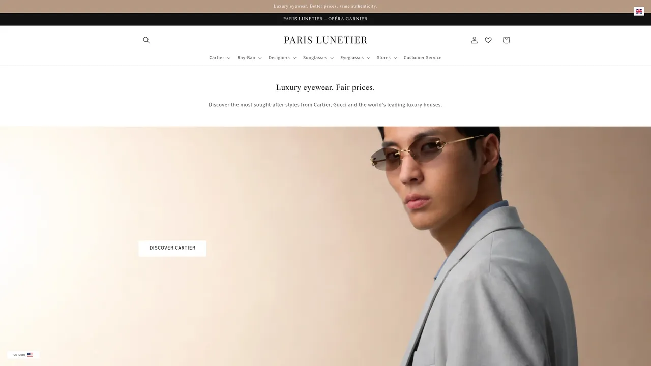 Screenshot de PARIS LUNETIER