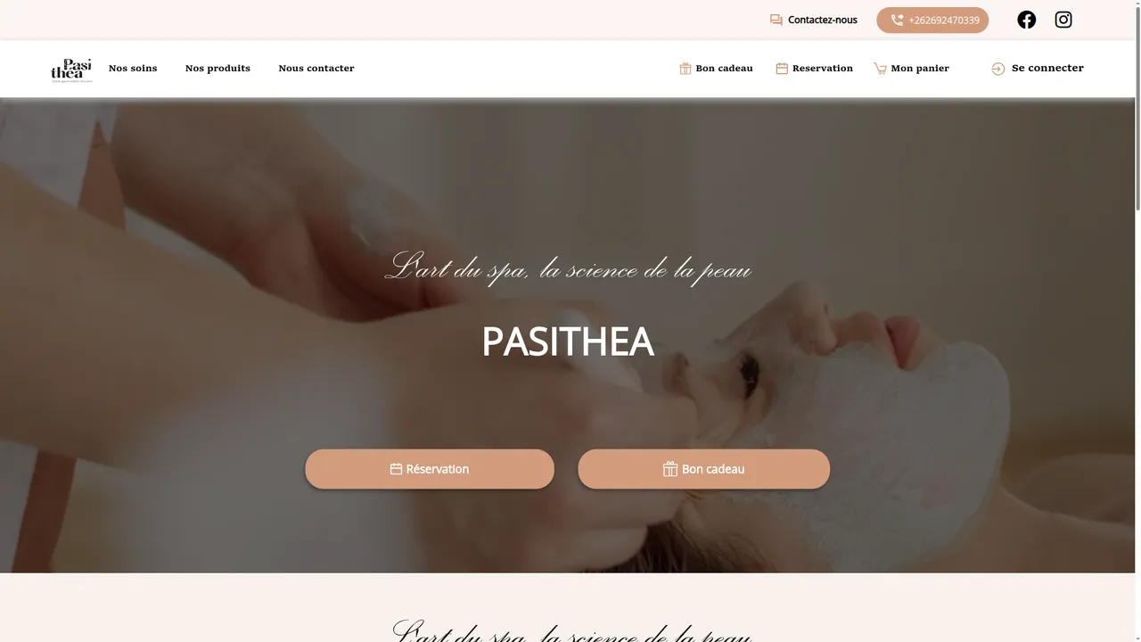 Aperçu du site Pasithea beaute