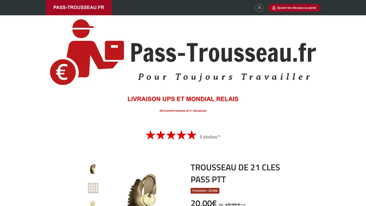 Aperçu du site Pass-Trousseau.fr : clés