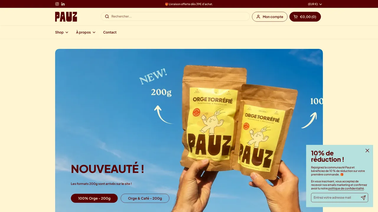 Aperçu du site Pauz