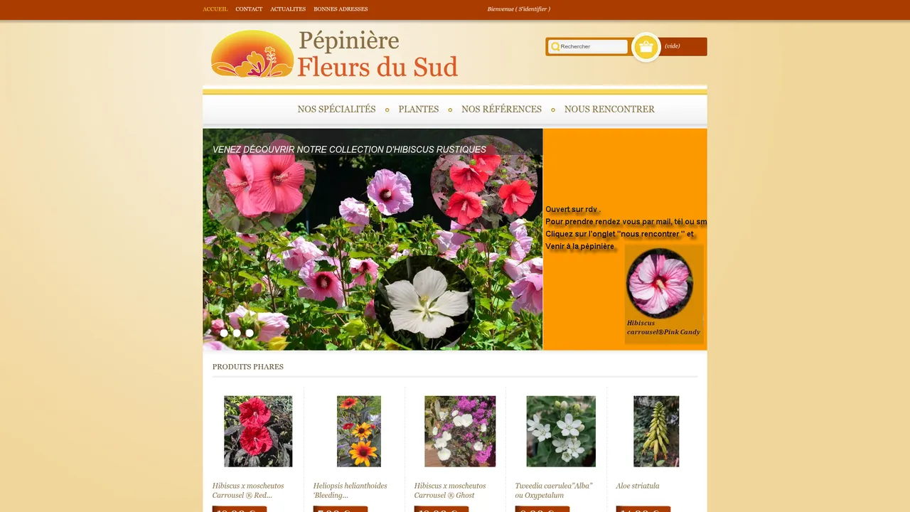 Screenshot de Pépinière Fleurs du Sud