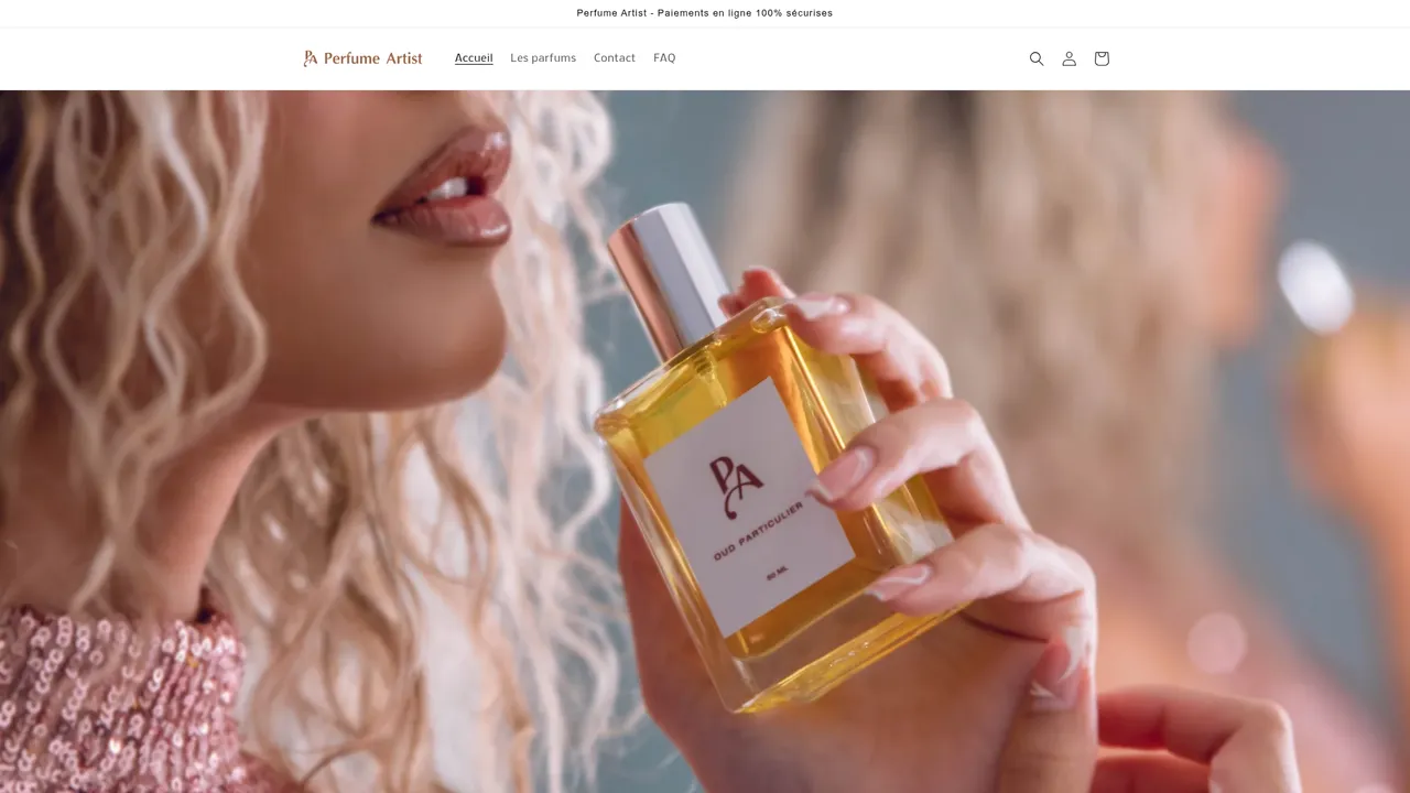 Aperçu du site Perfume Artist