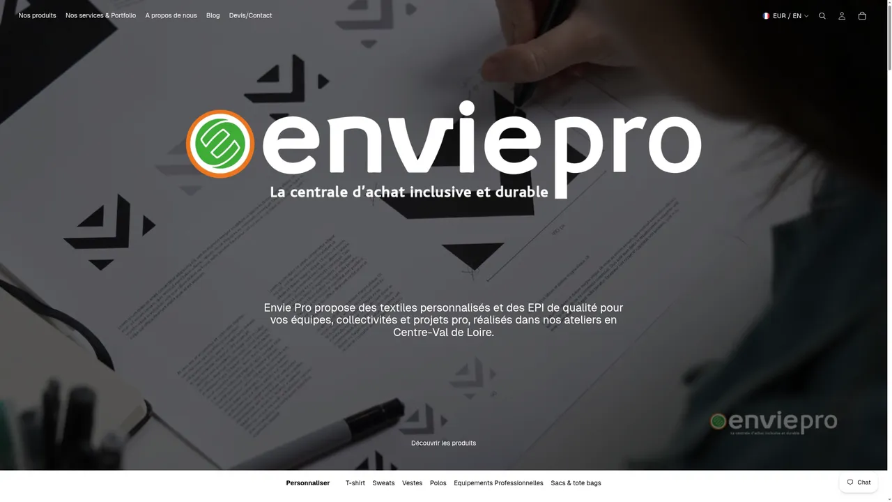 Screenshot de Personnalisation de vêtements & textiles pro
