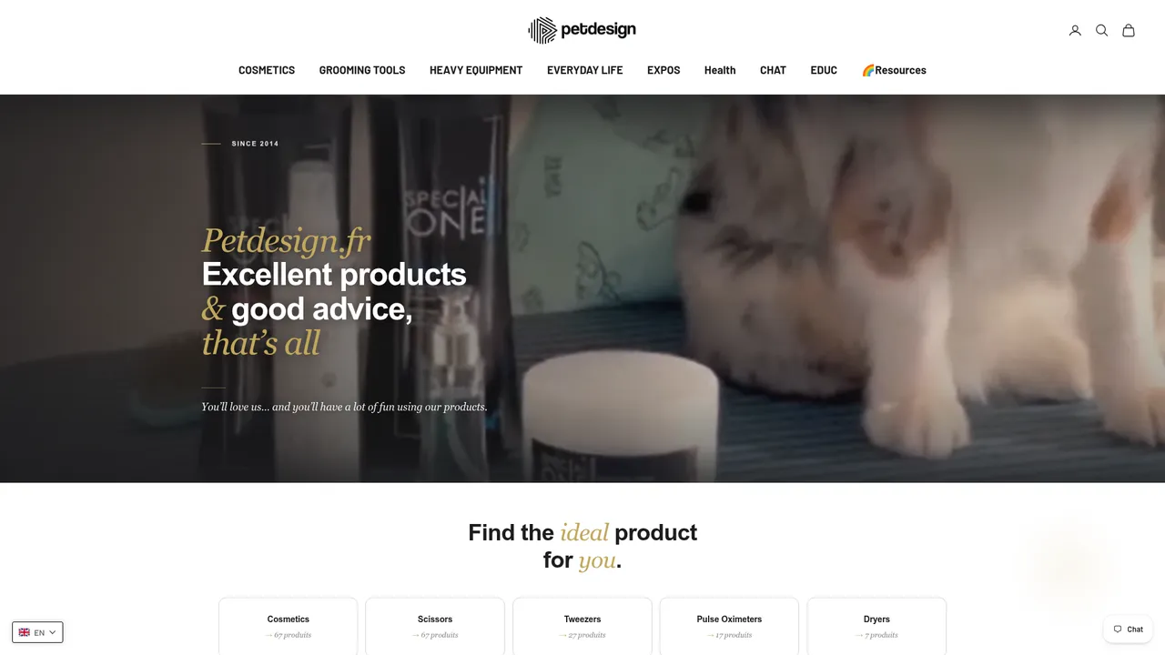 Aperçu du site Pet Design boutique en ligne