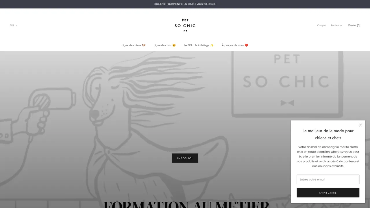 Aperçu du site Petsochic