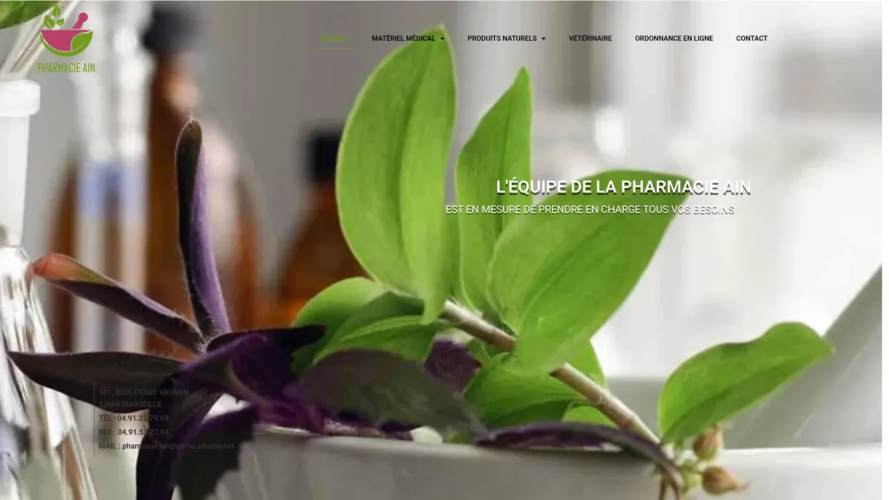 Screenshot de pharmacie-ain-marseille.fr