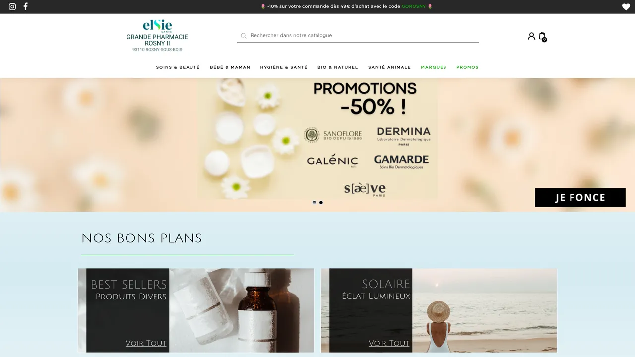 Aperçu du site Pharmacie de Rosny 2