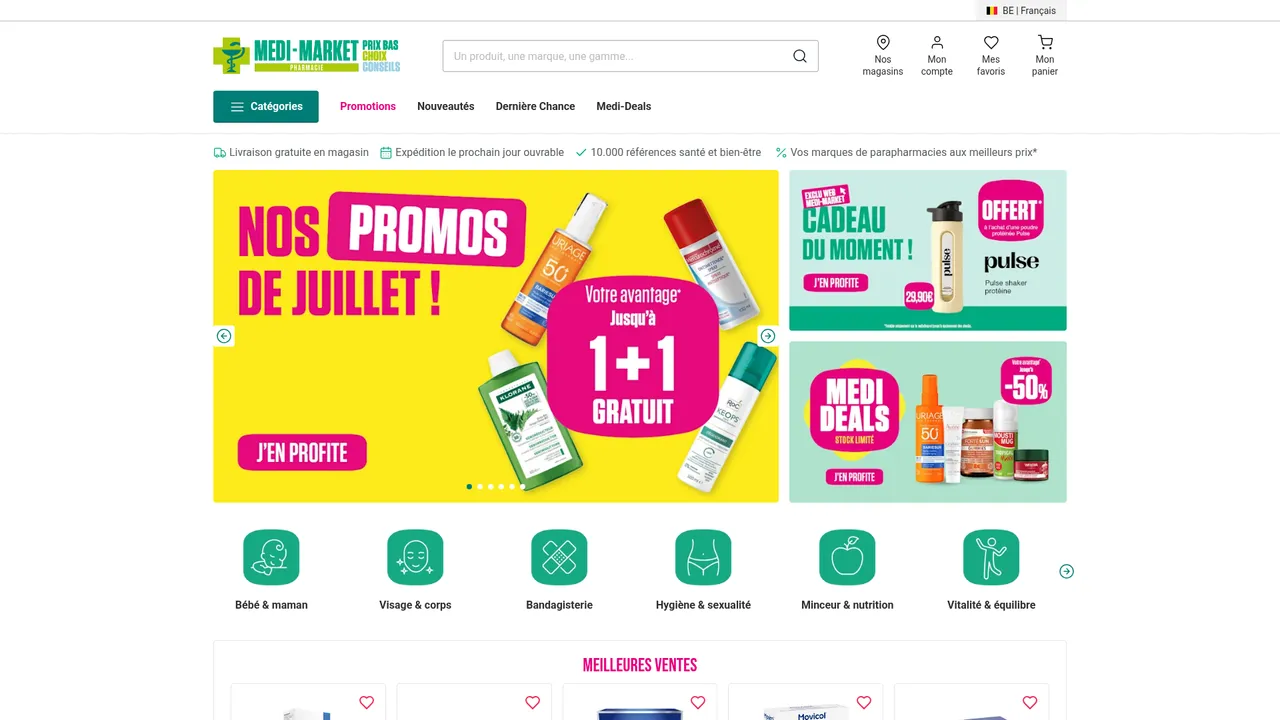 Aperçu du site PharmaClic, pharmacie en ligne
