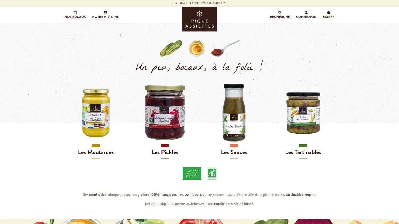 Screenshot de pique-assiettes.fr