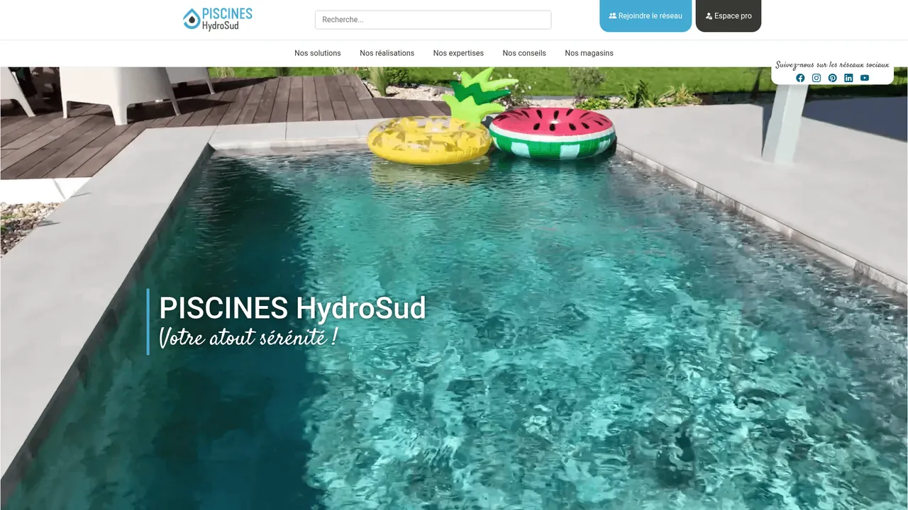 Screenshot de Piscines HydroSud