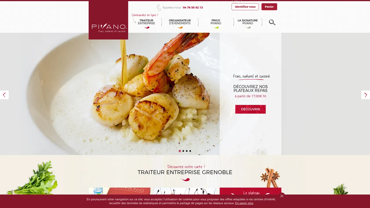 Screenshot de PIVANO : service traiteur