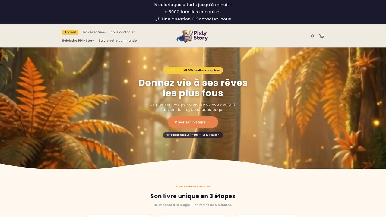 Screenshot de pixly-story.com