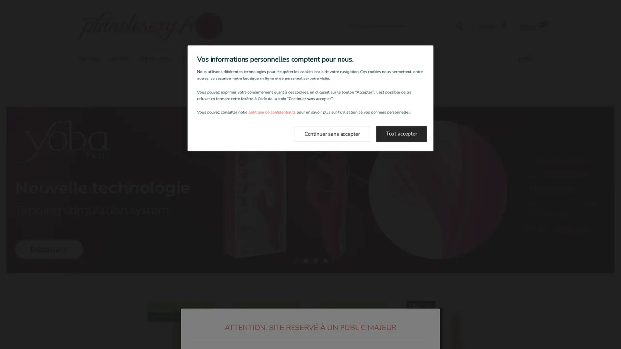 Screenshot de planetesexy.fr