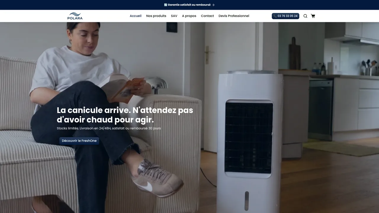 Aperçu du site Polara