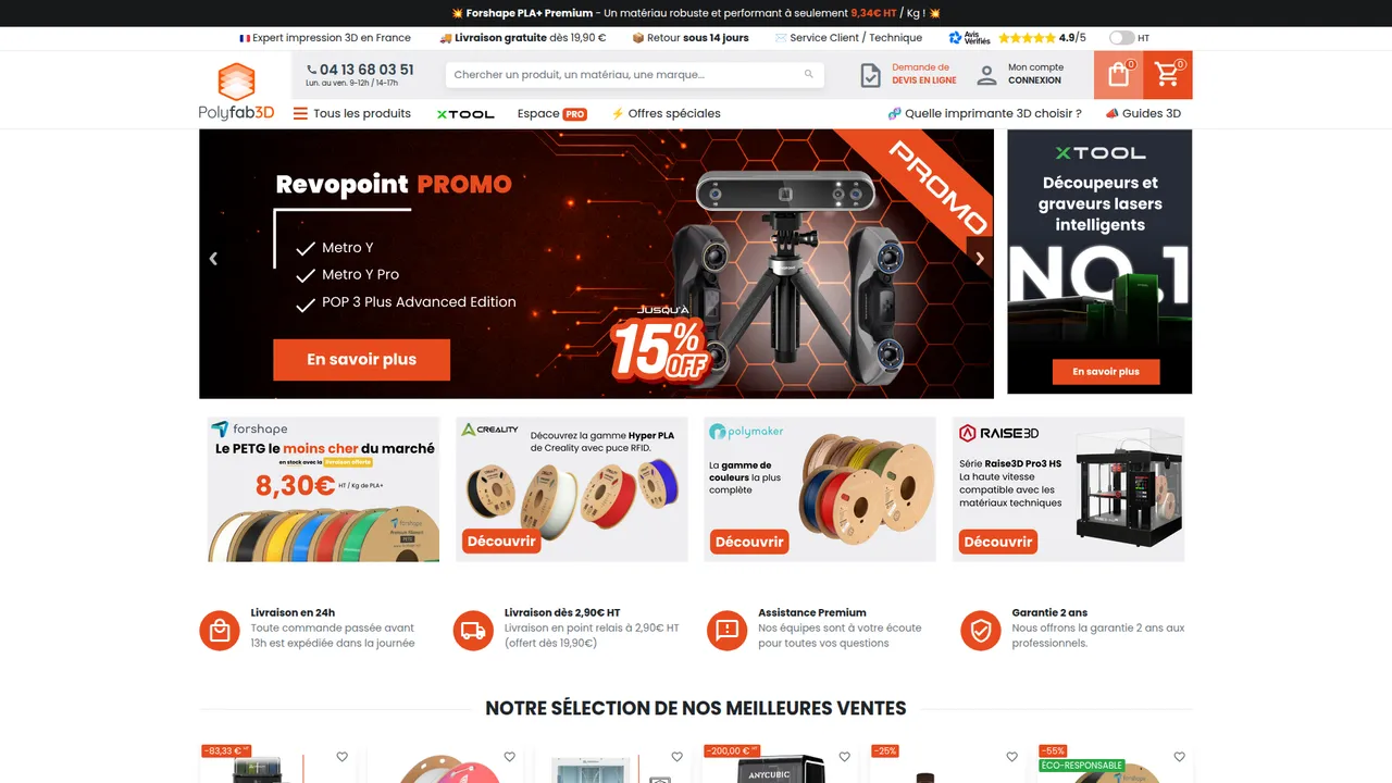 Aperçu du site Polyfab3D