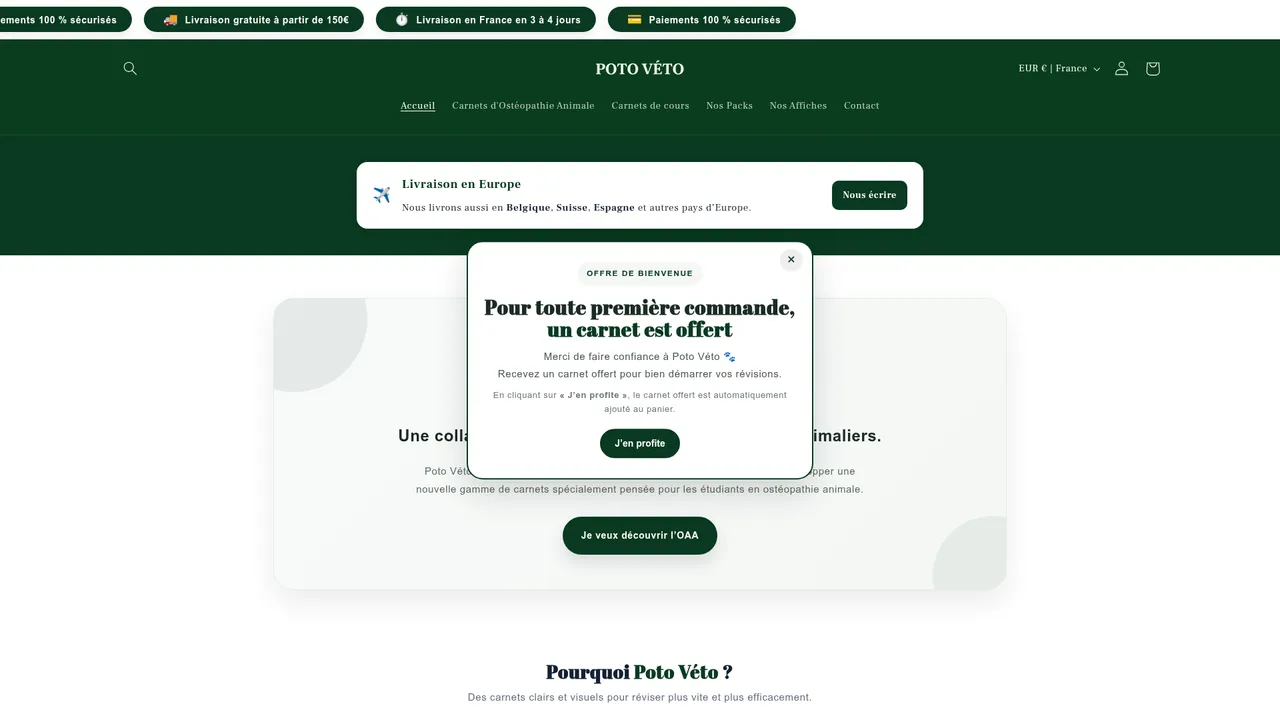 Aperçu du site Poto Véto