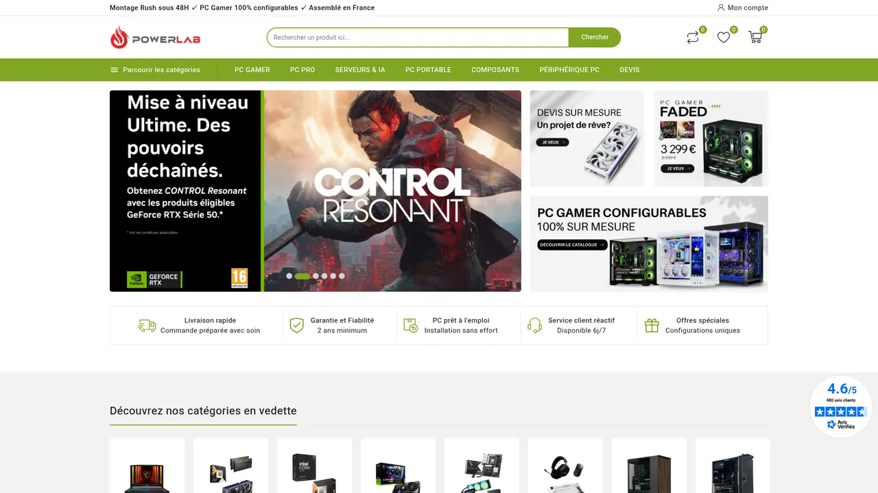 Aperçu du site Powerlab.fr : PC Gaming