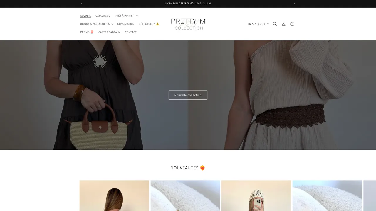 Screenshot de prettymcollection.com